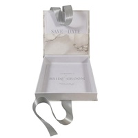 Boîte d'invitation de mariage en papier de soie PE kraft à motif de marbre blanc personnalisable Emballage en plastique recyclable écologique pour