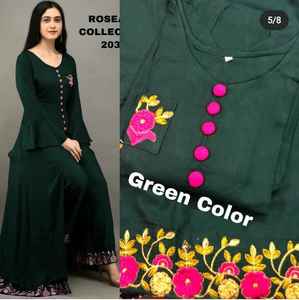 Mesdames Coton Reyon Anarkali Kurtis Dernier Design de Mode Prêt à Porter Robe Indienne Bas Prix Veste Dupatta Shalwar Kameez - Product Image 3