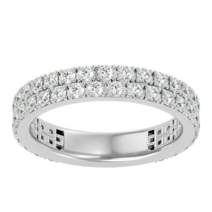 2.00กะรัตทอง10K สำหรับผู้ชายประดับเพชรธรรมชาติสุดคลาสสิกดีไซน์เส้นคู่ครบรอบแต่งงานงานหมั้น - Product Image 3