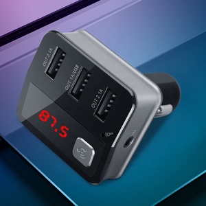 Portable Trois USB Chargeur Port Émetteur FM Chargeur de Téléphone Mains Libres Bluetooth Chargeur De Voiture - Product Image 6