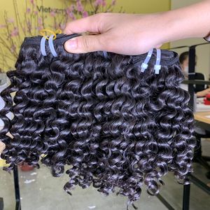 Extensions de cheveux naturels bouclés Remy, tissage de cheveux vietnamiens Eurasiens, trame simple, provenant de plusieurs donneurs, toutes couleurs - Product Image 3