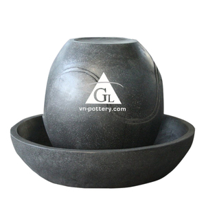 Fuente de Agua de Cemento y Terrazo / Estilo Moderno / Nuevo Diseño Moderno / Tamaños D70xH90 y D70xH110cm / para Jardín, Villa, Resort, Hotel - Product Image 3
