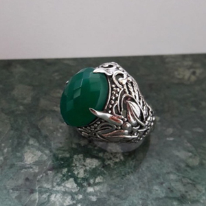 <b>Large</b> 925 Sterling Silver Stone <b>Ring</b> with Labradorite for Wedding or Engagement Great Gift Idea - Product Image 1