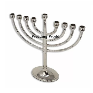 Bougeoir de créateur en métal menorah de créateur de haute qualité fait à la main nouveau bougeoir plaqué nickel vente en gros - Product Image 5