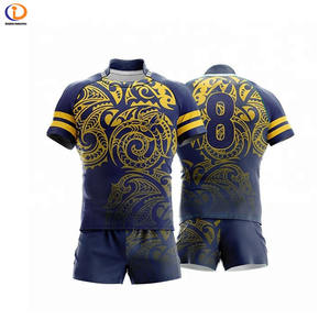 Ensembles d'uniformes de rugby 100% polyester fait et Sublimation personnalisée Logo nom numéro impression vêtements de football rugby - Product Image 3
