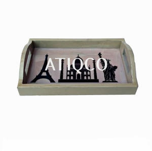 Plateau de service de montagne en bois Design moderne Plateau de service en bois rectangulaire Plateau en bois d'acacia massif naturel en gros - Product Image 2