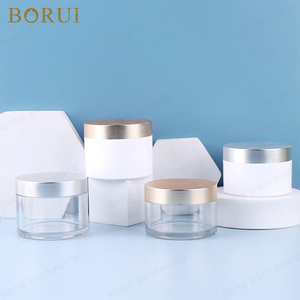 Wholesale Cosmetic 80g100g120g white Facial Cream round transparent plastic Jar hard PET cream jar for packaging