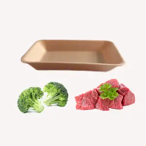 Plateau plastique biodégradable en mousse, PLA, emballage de supermarché, pour viande, légumes, poisson, aliments, ustensile d'emballage