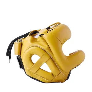 Martial Arts Sports Custom <b>Head</b> Guards Leather Material for MMA Kickboxing Wholesale Price Factory Manufacturer - Product Image 1