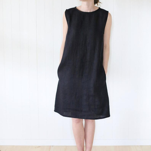 Robe de nuit indienne en coton, vêtement de nuit, Design à fleurs, sans manches, couleur noire, pour femmes, grande taille, courte, été - Product Image 1