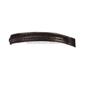 Bande de sourcils de cheval en cuir anglais, 2 m, accessoire de haute qualité, design avec motif tressé, dans toutes les tailles personnalisées disponibles - Product Image 1