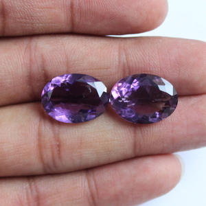 Pierre précieuse à facettes en améthyste ovale naturelle 12X18MM pierre de naissance de février à facettes en vrac pour la fabrication de bijoux accessoire approvisionnement en gros - Product Image 1
