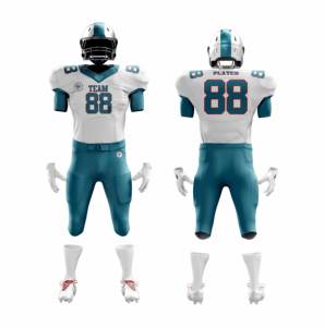 Uniforme de football américain respirant personnalisé, maillot vierge sublimé avec des hauts brodés - Product Image 1