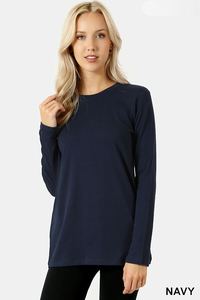 OEM Design Womens Custom T Shirt Crew Neck Long Sleeve Cotton Stretch <b>Top</b> Wholesale Price with Custom Printing Methods Service - Product Image 6
