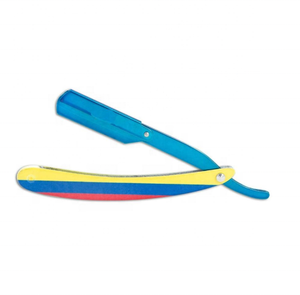 Rasoir barbier à manche multicolore à bord droit - Product Image 1