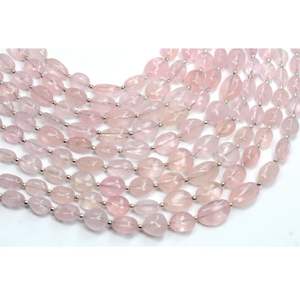 Cuentas de forma ovalada lisa de morganita, piedras preciosas naturales de 8 pulgadas AAA + calidad superior, tamaño de 7X9MM a 10X15MM para la fabricación de joyas - Product Image 3