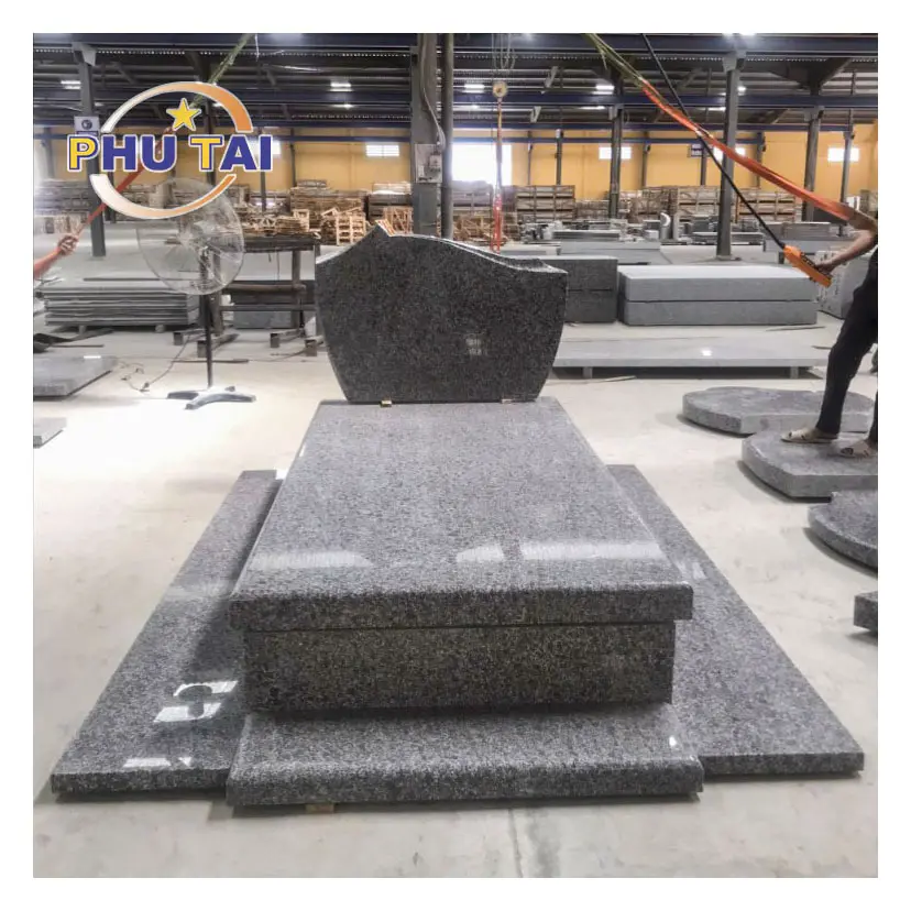 Frank Tombstone with flower shape Grave cheap price granite high quality by Phutai