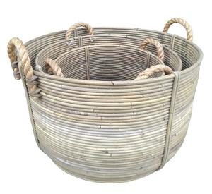 Panier en rotin multi-usage pour meubles de maison pour salon cuisine salle à manger extérieur hôtel blanchisserie supermarché appartement stockage - Product Image 1