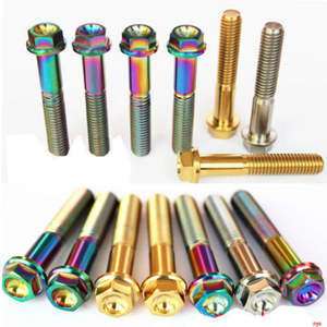 Tornillo <span class=keywords><strong>Dental</strong></span> anodizado, poste de brida M7, <span class=keywords><strong>Perno</strong></span> de acero de 12 puntos Gr5, pernos de titanio para motocicleta - Product Image 6