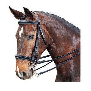 บังเหียนม้าหนังประดับคริสตัลหลากสีสำหรับขี่ม้า - Product Image 1