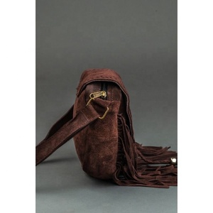 Bolsos de hombro para mujer 100% cuero genuino de alta capacidad Sling Messenger Bags Tassel Designer Female Fringes Saddle Purse Bags - Product Image 3