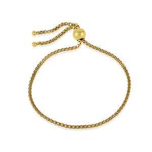 Pulsera lisa de cadena de eslabones de Plata de Ley 925 chapada en oro de alta calidad estilo clásico para regalo o fiesta - Product Image 1