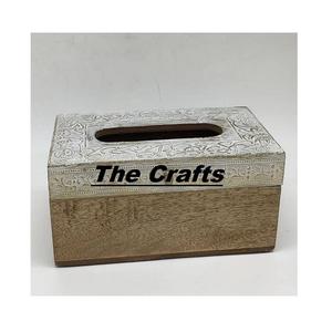 Porte-mouchoirs au design magnifique en bois et métal, boîte à mouchoirs pour la maison, l'hôtel et la restauration - Product Image 1