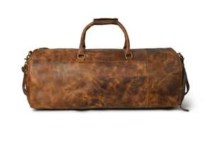 Bolso de viaje Vintage de cuero de búfalo 100% genuino hecho a mano con cremallera, ranura para zapatos duradera de alta calidad para regalos de aventura, suministro a granel - Product Image 4