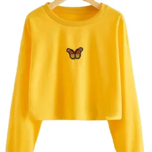 damen heiß sexy stickerei crop tops / crop kurz sweatshirts atmungsaktiv