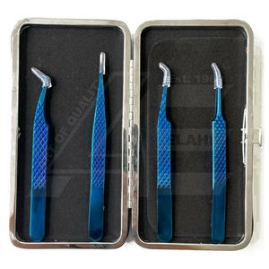 Ensemble de 4 pinces bleues LA ELAHI CO Best-seller Top Volume Extension de cils avec étui en acier inoxydable - Product Image 3