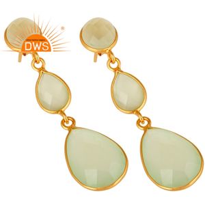 Pendiente colgante de piedras preciosas de Calcedonia verde Natural de Plata de Ley 925 para mujer, joyería para mujer, regalo para ella - Product Image 2