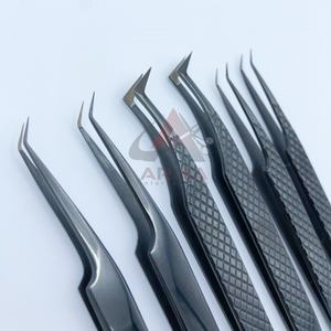 แหนบปลายแหลมปลายต่อขนตาแหนบสแตนเลสพร้อมโลโก้ที่กำหนดเอง - Product Image 2