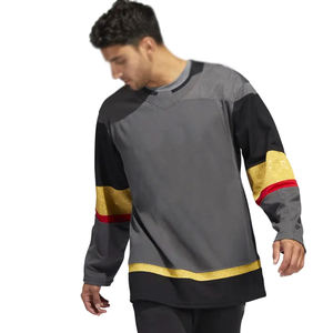 Venta caliente por encargo de gran tamaño negro juvenil hockey sobre hielo Jersey diseño liso desgaste de hockey sobre hielo - Product Image 1