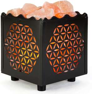 Lampe en sel de cristal naturel de l'Himalaya, style artisanal, techniques de sculpture européennes, intensité réglable, 15W, finition peinte au toucher réel - Product Image 2