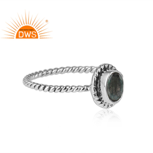 แหวนเงิน925อัญมณีลาบราดอไรต์ฉูดฉาดแหวนออกซิไดซ์คอลเลกชันคลาสสิก - Product Image 2