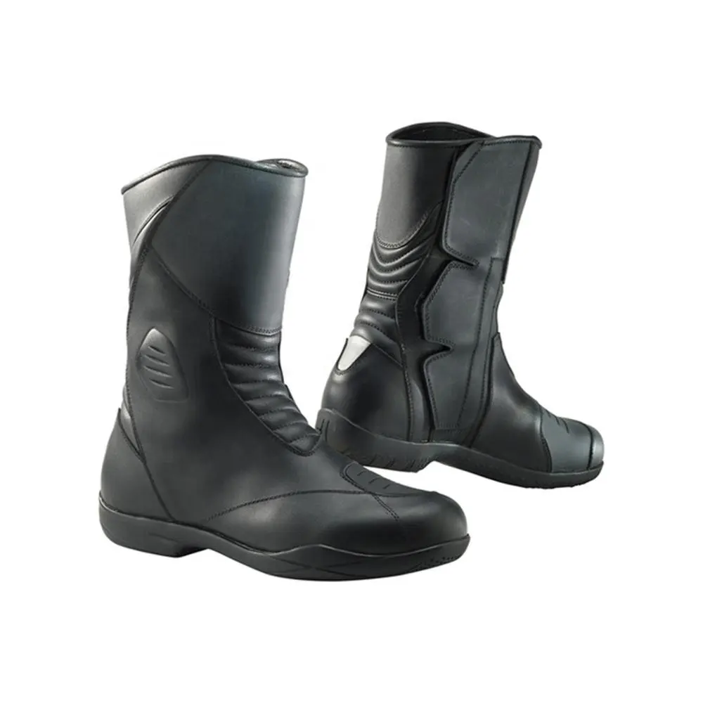 Professional-Kart Racing Shoes Go-kart Ride Motorcycle Off-Roads Blacked Leather Racing Longed-Boots