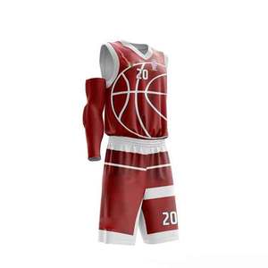 Ensemble d'uniformes de basketball respirants, grande taille, 100% polyester, couleurs et logo personnalisés, unisexe - Product Image 1