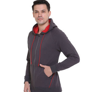 Sudadera con capucha de forro polar para hombre, nueva moda de invierno, extragrande, con cremallera, antiencogimiento, forrada, estampado liso, ecológica, talla grande, lavada - Product Image 3