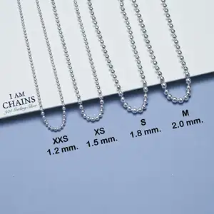 Top Selling Wholesale S925 Necklace Chain Fine JewelryShining Ball Chain High Polishing Finished for Unisex