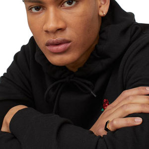 Classic Men's 100% Cotton Hoodies with Embroidered Custom Logo ODM Supply for <b>Winter</b> Solid Pattern and Hooded Collar - Product Image 2