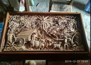 Décoration de chambre à coucher, Accent de luxe, Style européen asie, sculpté à la main, Relief en bois et tableau d'histoire, décor d'art mural moderne Antique - Product Image 6