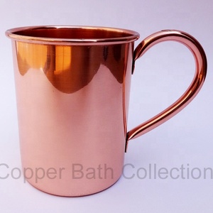 Tasse à mule de Moscou en cuivre 100% personnalisée capacité de 500ml tasse à boire en métal polonais lisse et brillant bière imprimée d'Inde - Product Image 4
