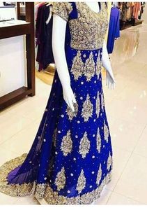 FLOOR LENGTH PARTY WEAR EMBELLISH EMBROIDERY WITH CRYSTAL GLASS BEADS,DABKA,WORK for Party-WEAR/WEDDING@ 2022 - Product Image 2