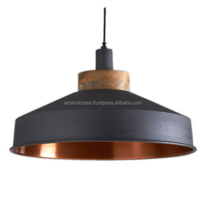 Lámpara colgante decorativa de metal de diseño clásico, decoración del hogar, lámpara colgante negra martillada chapada en cobre interior - Product Image 4