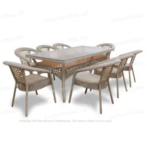 Top Quality Comfortable Dining Set 6 Chairs And Table Outdoor Patio Garden Furniture