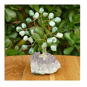 หินอเวนจูรีนสีเขียวคริสตัลชิปรักษาพลอยตกแต่งต้นไม้เทียมแห่งชีวิตหินธรรมชาติ7ของขวัญจักระนำโชคขายส่ง - Product Image 1