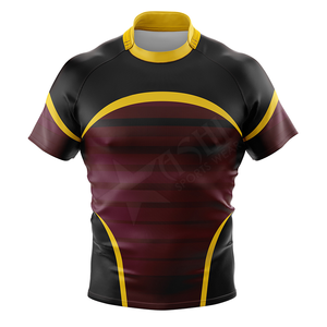 เสื้อรักบี้โพลีเอสเตอร์100% รักบี้สวมใส่รักบี้มืออาชีพเสื้อพิมพ์ระเหิดแบบมืออาชีพ - Product Image 4