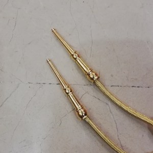 OEM Uniform Dress Cord Custom Shoulder Cords <b>Gold</b> Metallic with Brass Tips Hand Knitted Crafts Available in Bulk - Product Image 4