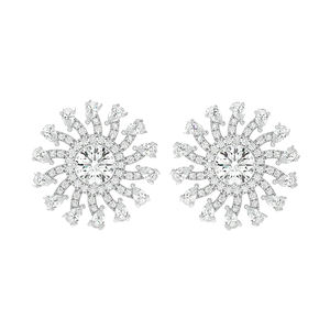 Belles boucles d'oreilles en or blanc 10 carats avec diamant de conception solitaire de haute qualité du fabricant Maharashtra - Product Image 1