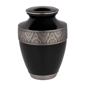 Urne de crémation en métal de nuit noire pour cendres humaines, vente en gros d'urnes d'enterrement fournitures d'enterrement - Product Image 1